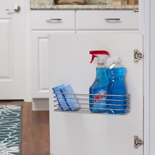 Household Essentials 1226-1 Long Basket Door Mount Cabinet Organizer | Mounts to Solid Cabinet Doors or Walls - size: 3.5 X 13.39 X 3.94 Inches