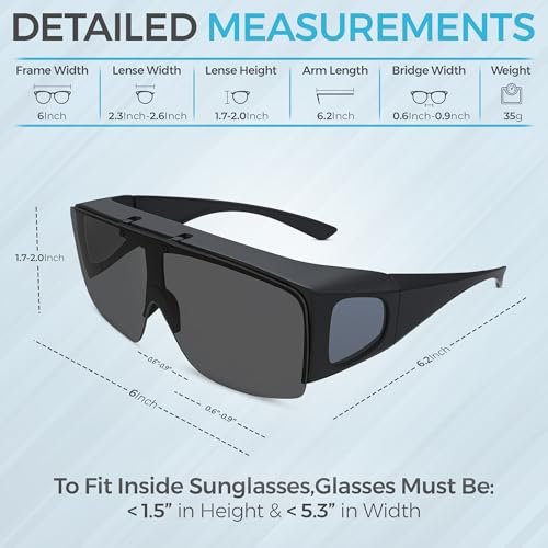 LASIK Recovery Sunglasses – UV400 Dark Glasses for Eye Surgery & Light Sensitivity | Fit-Over Flip-Up Protective Eyewear