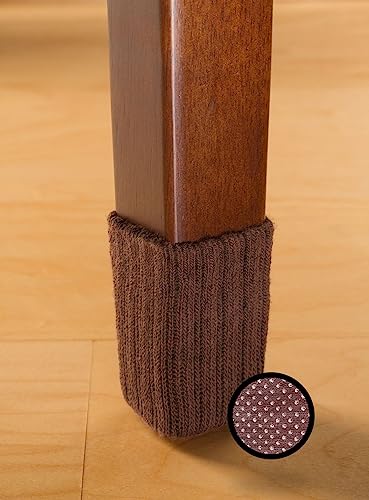 Small/Chocolate Brown, NancyProtectz Patented with Grips/Chair Leg Floor Protectors. The Original Furniture Sock - color: Chocolate Brown, size: Small