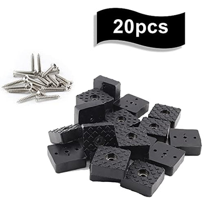 Bonsicoky 20Pcs 1.18Inch/30mm Rubber Furniture Pads with Screws, Black Square Non Slip Furniture Feet Heavy Duty Couch Feet Covers for Chair, Table, Desk, Sofa - size: 30mm (Square, Black)