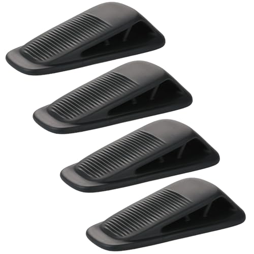 Fursafe&Q Rubber Door Stoppers for Bottom of Door, Door Stop Wedge with Holder, Heavy Duty Doorstops 4 Pack, Wall Protector for Home & Office & School & Commercial Doorstop Keep Open Stack Black - color: Black, size: 4 Pack
