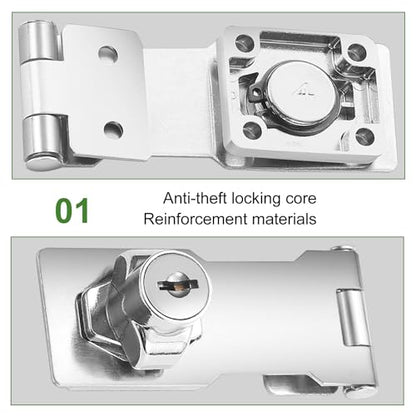 2Pcs Keyed Locks 4 Inch Twist Knob Locking Hasp Stainless Steel with Screws for Gates,Doors,Cabinets, Closets and More (Sliver) - style: 4INCH with LOCK