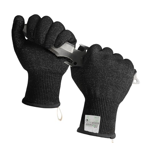 Schwer 2 Pairs ANSI A7 Cut Resistant Gloves, Mandoline Glove for Kitchen, Breathable & Comfortable, Food Grade Cutting Gloves for Meat Cutting, Fish Processing, Carving, and Shelling, PR1509, M - size: Medium