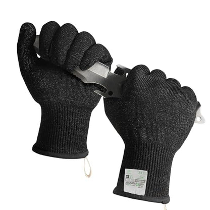 Schwer 2 Pairs ANSI A7 Cut Resistant Gloves, Mandoline Glove for Kitchen, Breathable & Comfortable, Food Grade Cutting Gloves for Meat Cutting, Fish Processing, Carving, and Shelling, PR1509, L - size: Large