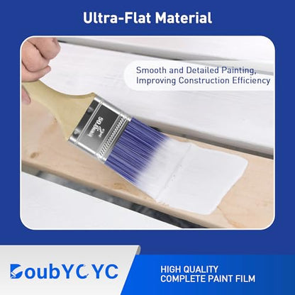 Paint Brushes - 4 Pack, 2" Flat Brushes, Paint Brush Set, Wood Paint Brushes for Walls, Stain & All Oil Paints - Home Improvement - Interior & Exterior Use - color: 4 Pack