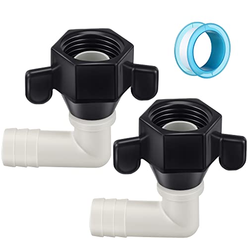 Dreyoo 1/2" x 14 NPT x 1/2" Barb Elbow and Straight Swivel Adapter RV Water Pump Fittings with Thread Seal Tape, 1/2 Inch Female Threaded Pex Fittings for Water Pump Strainer