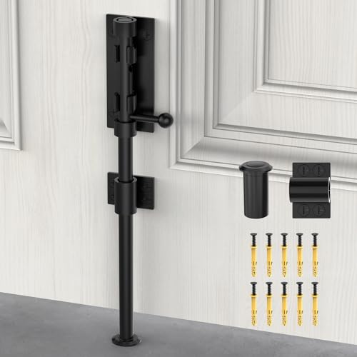 Barrel Bolt Latch, Sliding Bolt Gate Lock Door Latches Hardware, 12 Inch Heavy Duty Solid 304 Stainless Stee Door Lock for Fence/Wooden/Barn Door/Yard Door/Interior Door Latch (12inch Black-1 Pack) - color: 12inch Black-1 Pack