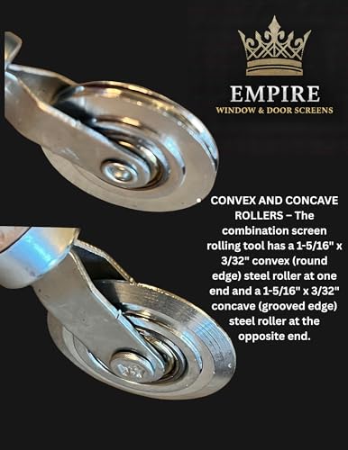 Screen Spline Roller Tool/Repair Kit, Wood Handle Roller, Combination Nylon Wheel Roller, and Spline Hook Removal Tool - Empire Window & Door Screens