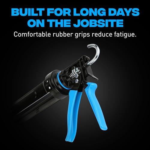 OX Pro 29oz Caulking Gun - Heavy Duty Steel Frame Large Caulk Gun 29 oz with 12:1 Thrust Ratio for Latex and Silicone - size: 29 oz