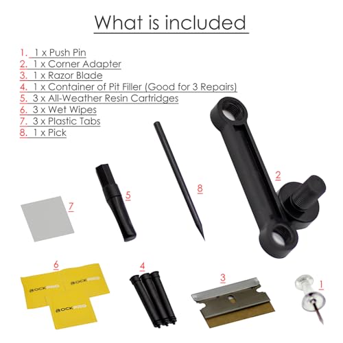 Rockpro Windshield Repair Kit – Auto Glass Crack & Rock Chip Fix Tool for Car Window – DIY Professional Resin System for Bullseyes, Stars, Combo Breaks – Fast & Easy Fix