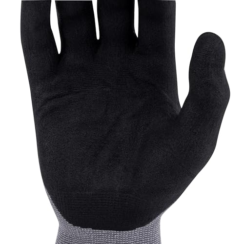 Radians Unisex Industrial Work Glove - Construction: Nylon Shell with Foam Nitrile Palm Dip - Gray - Standard Size XL - size: X-Large