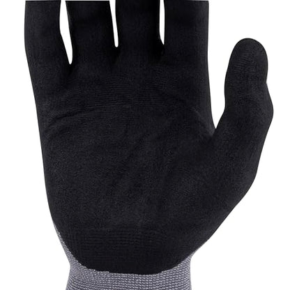Radians Unisex Industrial Work Glove - Construction: Nylon Shell with Foam Nitrile Palm Dip - Gray - Standard Size 2X - size: 2X