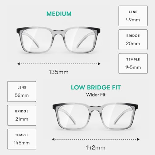 Stoggles Rectangle Z87.1 Certified Safety Glasses, Blue-Light, UV Blocking Lens, Top & Side Shield, Anti-Fog, Stylish Eyewear - color: Charcoal, size: Medium Standard Fit