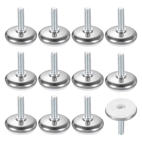 uxcell 12Pcs M6 Thread Furniture Feet Levelers, 28x20mm Adjustable Leveling Table Feet, Screw on Furniture Glide Leveling for Chair Stool Legs, White - color: White, size: M6 x 28 x 20mm
