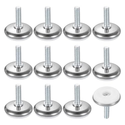 uxcell 12Pcs M6 Thread Furniture Feet Levelers, 28x20mm Adjustable Leveling Table Feet, Screw on Furniture Glide Leveling for Chair Stool Legs, White - color: White, size: M6 x 28 x 20mm