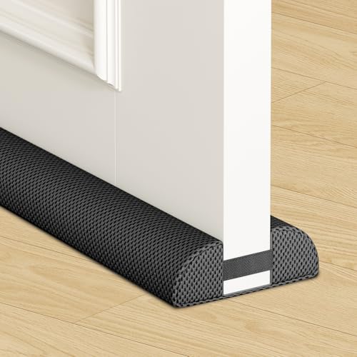 fowong Door Draft Stopper, 36" Under Door Draft Stopper Soundproofing, 30 Inch to 36 Inch Triangle Noise Blocker Seal Large Gap up to 1.7", Easy to Install Black - color: Black, size: 36 inch triangle
