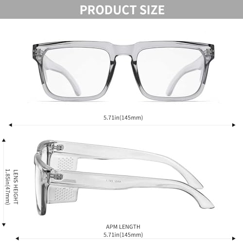 Z87 High-Visibility Construction Anti-Fog Photochromic UV400 Blue Light Blocking Impact Resistant Safety Glasses - color: Gray