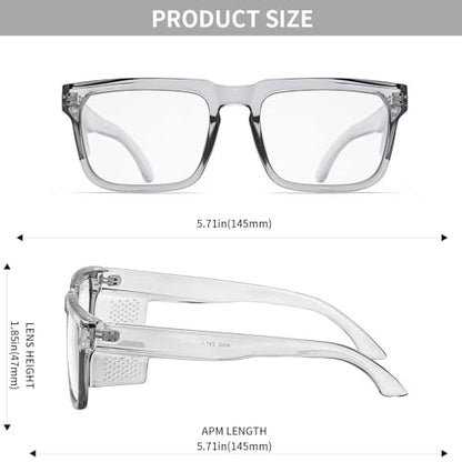 Z87 High-Visibility Construction Anti-Fog Photochromic UV400 Blue Light Blocking Impact Resistant Safety Glasses - color: Gray