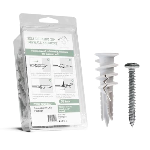 Reinforced Nylon 66 Heavy Duty Wall Anchors for Furniture, 90lb, Bulk Pack for Remodel, Multi-Room Projects, 50 Wall Anchors for Drywall and 50 Drywall Screws, Hang Home Decor, Tv Mount, Wall Decor - style: 50 Pack