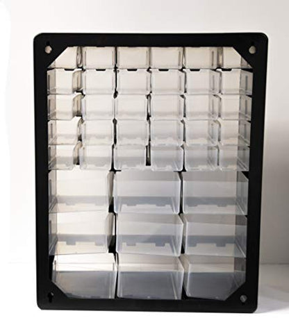 Homak Parts Organizer, Black, 39 Drawers - size: 39-Drawer