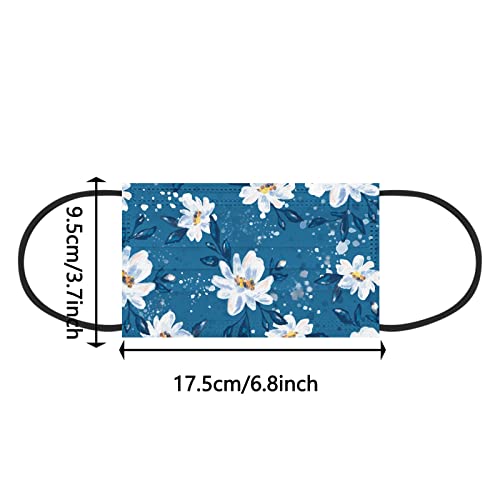 Spring Theme Disposable Face Cover with Designs for Adults Women,Flower Floral Printed Pattern,50Pcs