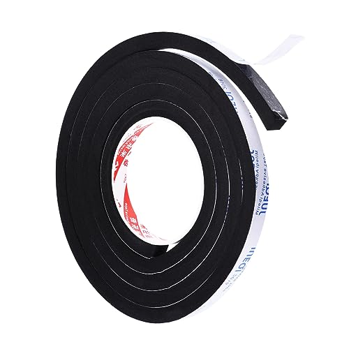 PATIKIL 2m/6.6ft Sealing Foam Tape, 12mm Wide 10mm Thick Single Sided Weather Stripping Door Seal Strip for Window Door Insulation, Black - size: 2mx12mmx10mm