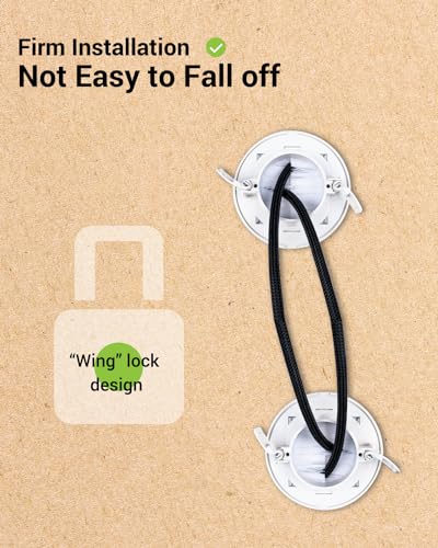 in Wall Cable Management Kit for Wall Mounted TV, Slim Round Wall Cable Pass Through with Hole Saw Drill Attachment for Easy Installation, White 2-Pack