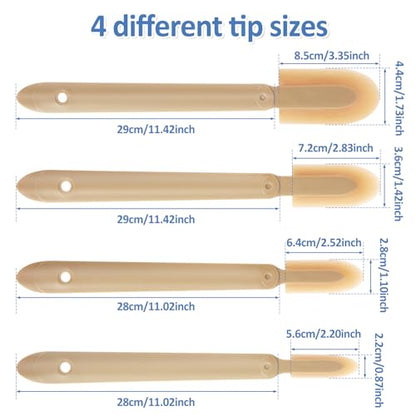ABS Handle Silicone Caulking Kit, Rubber Caulk Finishing Tool Set with 4 Interchangeable Tips, Smoothing Finger Finisher for Grout, Sealant, Kitchen Bathroom DIY Projects
