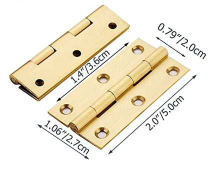 8 Pcs Solid Brass Hinges, 2 inch Cabinet Hinge with Screws,Suitable for Jewelry Chest, Wood Box, Toolbox and Cabinet 2.0 inch - size: 2.0 inch