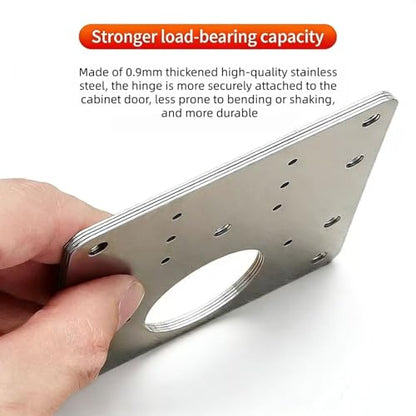 8PCSKitchen Cabinet Door Repair Platekit:UKFMLNLStainless Steel Hinges Fixion Plate,Suitable for Repairing and Securing Loose and Sagging Cabinet Doors at Home