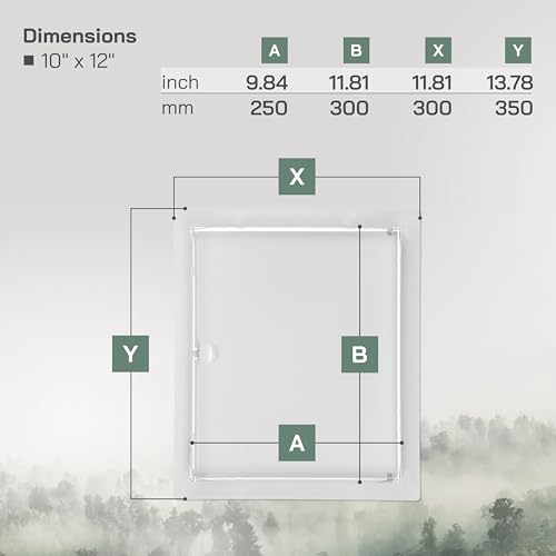 Vent Systems Access Panel for Drywall 10 x 12 Inch - Wall Hole Cover Plate - Metal Access Door with Handle - Plumbing Access Panel for Drywall - Service Shaft Crawl Space Door - Wall Access Panel - size: 10'' x 12''