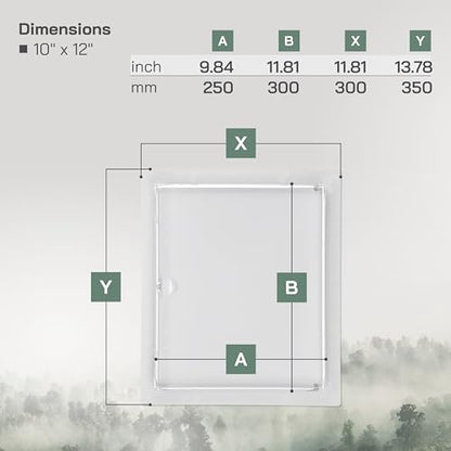 Vent Systems Access Panel for Drywall 10 x 12 Inch - Wall Hole Cover Plate - Metal Access Door with Handle - Plumbing Access Panel for Drywall - Service Shaft Crawl Space Door - Wall Access Panel - size: 10'' x 12''