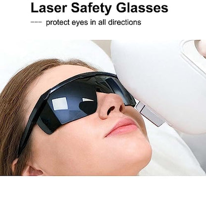 IPL 190nm-2000nm Laser Safety Glasses, Red Light Therapy Goggles For Laser Cosmetology Operator Eye Protection And Laser Hair Removal Treatment - color: Matt Black