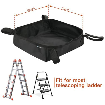 1680D Black Ladder Organizer for Telescoping Ladder, Portable Tool Bag for Ladder, Tool Pouches Ladder for Ladder Accessory Ladder Tool Kit Multi-Functional