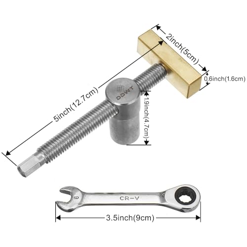 Adjustable Workbench Bench Dog Screw Clamp Fits 3/4 Inch Dog Holes Stainless Steel Brass Adjustable Stop for Woodworking (19mm)