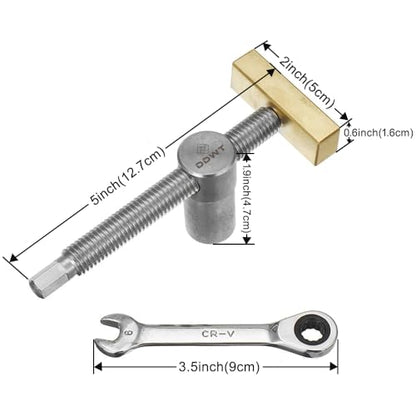 Adjustable Workbench Bench Dog Screw Clamp Fits 3/4 Inch Dog Holes Stainless Steel Brass Adjustable Stop for Woodworking (19mm)
