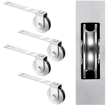 Lounsweer 4 Pcs 1 Inch Steel Sliding Screen Door Roller Springs Tension Rollers Replacements Durable Replacement Hardware for Smooth Sliding Operation Fits Standard Screen Door Systems(Bent) - style: Bent