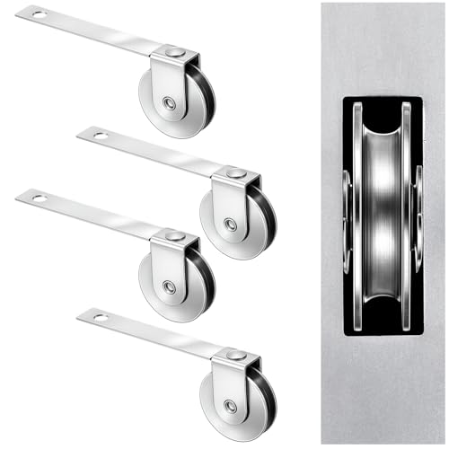 Lounsweer 4 Pcs 1 Inch Steel Sliding Screen Door Roller Springs Tension Rollers Replacements Durable Replacement Hardware for Smooth Sliding Operation Fits Standard Screen Door Systems(Bent) - style: Bent
