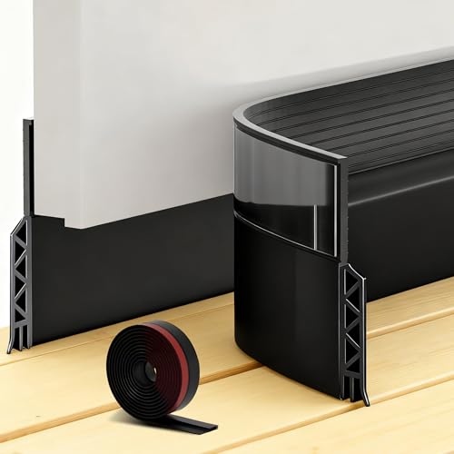 Door Draft Stopper Sheets, Door Sweep for Exterior & Interior Doors,Rolls & Strips Under Door Draft Blocker Insulator Doors Sweep Weather Stripping Noise Stopper Strong Adhesive, Black 39" - size: black-39''-1pcs