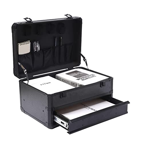 E ELIAUK Tool Box Hard Case Tool Organizer Storage Cabinet Carry Case,Toolbox with Drawers, Black - color: Black