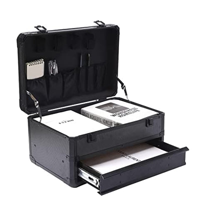 E ELIAUK Tool Box Hard Case Tool Organizer Storage Cabinet Carry Case,Toolbox with Drawers, Black - color: Black