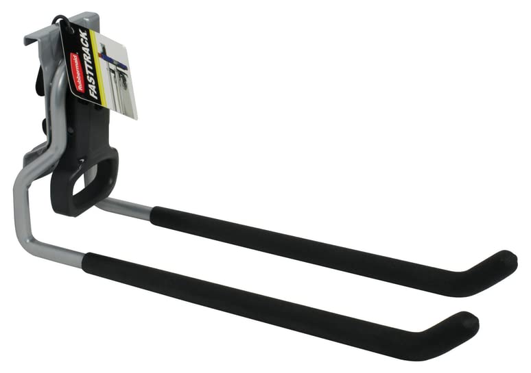 Rubbermaid FastTrack Rail Garage Organization Multi-Purpose Hook 50 lbs Capacity Satin Nickel Wall Mounted Storage System Direct Mount into FastTrack Garage Rail for Home/Garage Organization - size: 1 Count (Pack of 1), style: Multi-Purpose Hook