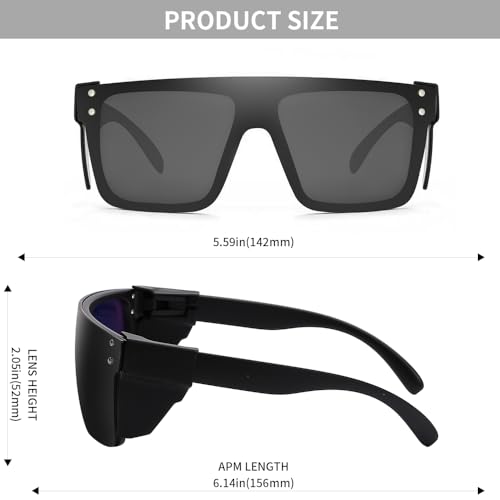 Z87 Polarized Wraparound Safety Sunglasses, UV400 Protective Eyewear for Work and Outdoors - color: Matte Black Smoke