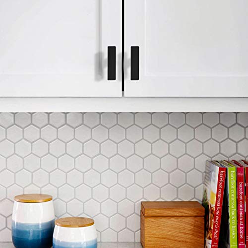 KNOBWELL 6 Pack Black Drawer Knobs and Pulls, T Bar Matte Black Cabinet Knobs, Dresser Drawer Knobs for Kitchen and Bathroom - Single Hole 50mm/2" - color: Matte Black, size: Single Hole