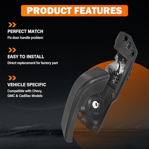 Yinlowa Front Left Driver Side Interior Door Handle Kit Replacement for 2007-2013 Chevy Silverado Tahoe Suburban Avalanche, GMC Sierra Yukon XL, Cadillac Escalade, Replaces 20833606 20871488 80374 - size: Left Driver Side