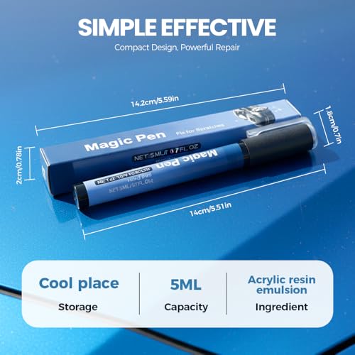 Magic Car Scratch Remover Pen, 2026 New Car Paint Repair Pen, Portable Auto Touch Up Pen, Weatherproof Touch up Auto Cars Scratch Remover Repair Paint Pen for Vehicles (2PCS) - color: 2PCS