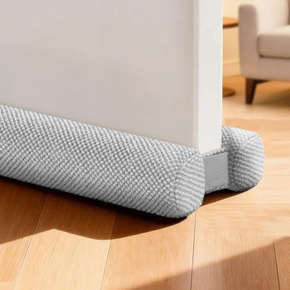 Premium Plush Under Door Draft Stopper Noise Blocker – Blocks Drafts, Dust, Noise & Light, 32-36 Inch Adjustable Door Sweep Gap Filler Bottom Door with Secure Hook & Loop Tabs - size: 0.25-1.25 inch