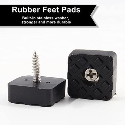 Bonsicoky 20Pcs 0.87Inch/22mm Rubber Furniture Pads with Screws, Black Square Non Slip Furniture Feet Heavy Duty Couch Feet Covers for Chair, Table, Desk, Sofa - size: 22mm (Square, Black)