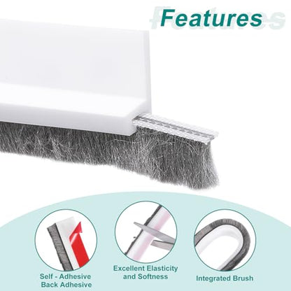 uxcell Door Sweep, 1.2" x 40", White, 1 Pcs, 1 Set, 1 Item - color: White