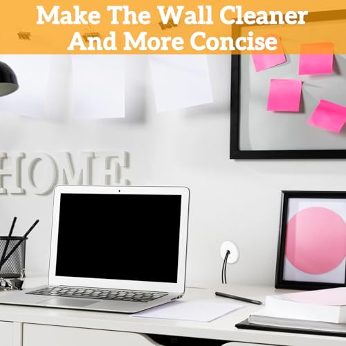 4 Pack White Wall Grommet, Compatible Cable Hole Cover, 1 inch Wall Cable Pass Through Kit, Plastic Grommets for Ethernet Walls Plug, Hole Covers for Cords